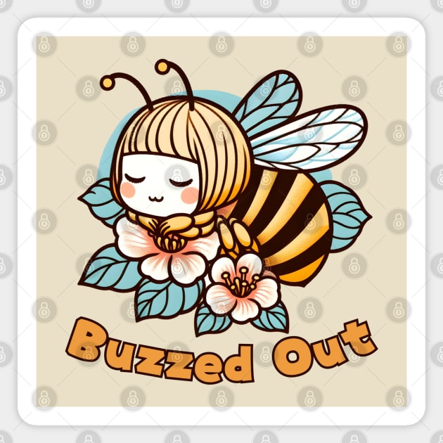 Tired bee Sticker by Japanese Fever